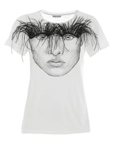 T-Shirt aus Viskose mit hohem Tragekomfort und abknöpfbaren Wimpern