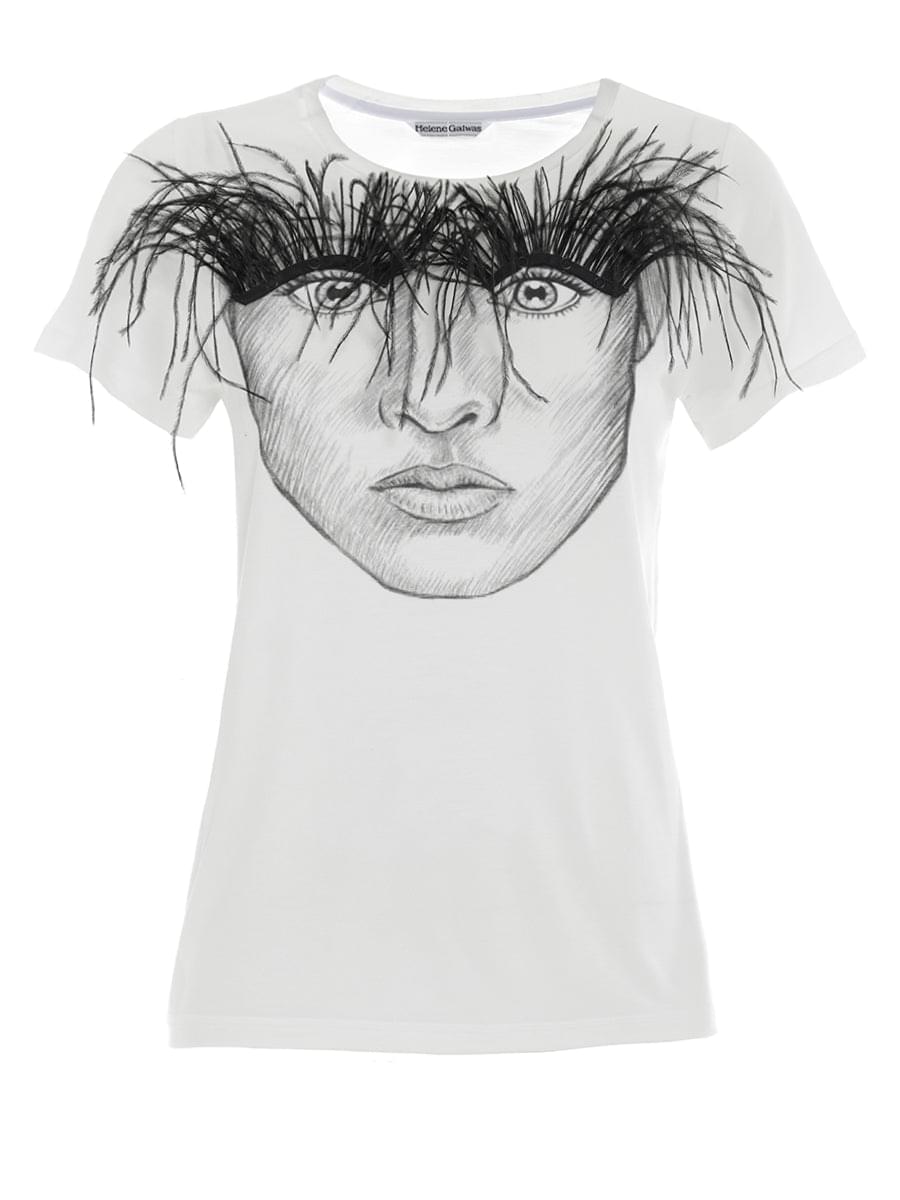 T-Shirt aus Viskose mit hohem Tragekomfort und abknöpfbaren Wimpern