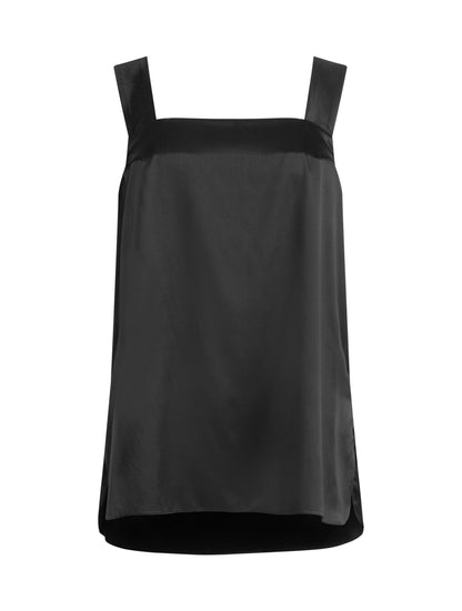 Tanktop aus Seidensatin mit breiten Trägern und Brustabnähern, sowie kleinen Einsätzen am Saumende an den Seitennähten. Dieses Produkt ist Teil unserer Reborn Linie.