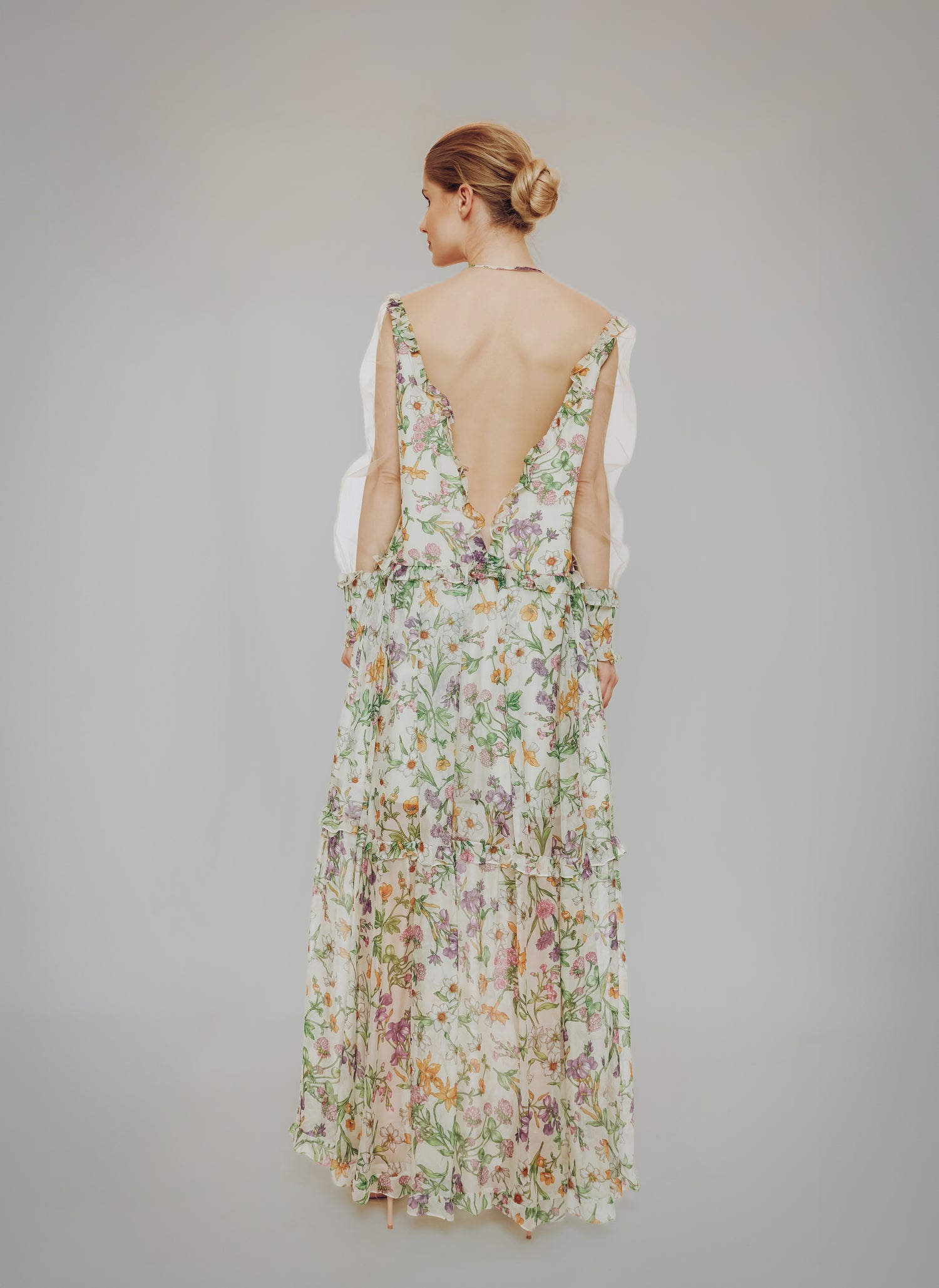 Nadia-Maxikleid mit Blumenmuster