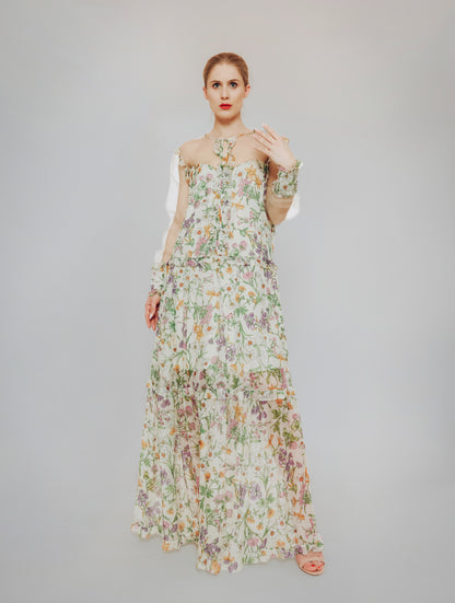 Nadia-Maxikleid mit Blumenmuster