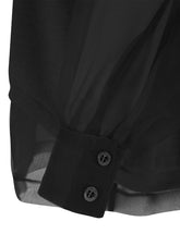 Pullover aus reiner Wolle mit Ärmeln aus Organza-Seide für Wärme und Eleganz