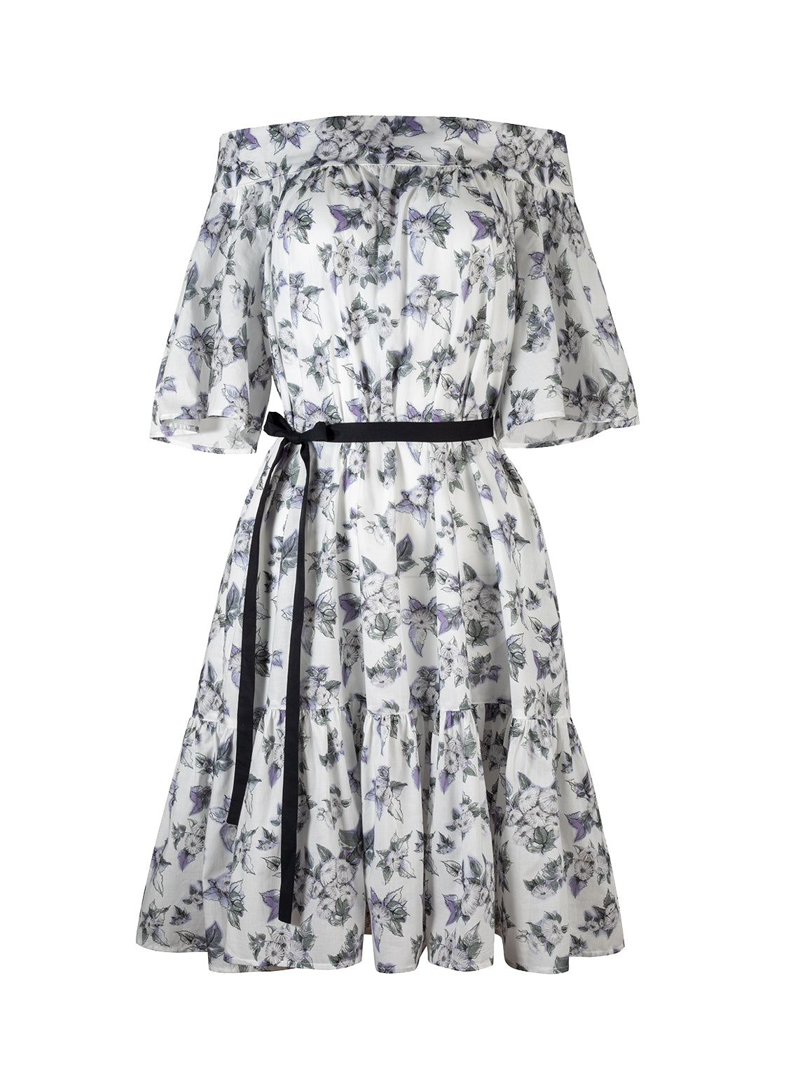 Blüten print Midi Kleider. Flowered print Black Mididress