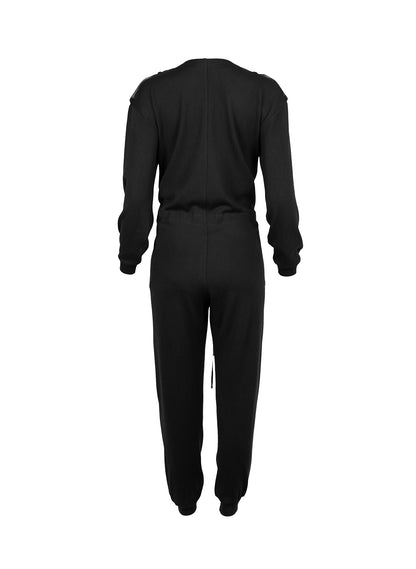 Jumpsuit aus 100% Wolle, Organza Taschen sowie zarten Organza-Epauletten
