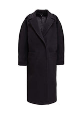 Schwarzer Oversize Mantel Hanna aus Schurwolle von Helene Galwas