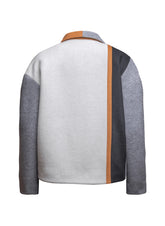 Oversize Colour-Blocking Mantel aus Kaschmir und Merinowolle und abknöpfbarem Unterteil