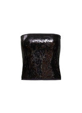 Trägerloses, figurbetontes, elastisches Pailletten-Bustier Hakika von Helene Galwas