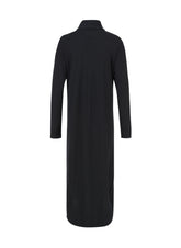 Bodenlanger Strickmantel aus 100% Wolle mit einem schmeichelhaften Schalkragen und praktischen seitlichen Taschen