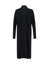 Bodenlanger Strickmantel aus 100% Wolle mit einem schmeichelhaften Schalkragen und praktischen seitlichen Taschen