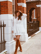 Daniela weiße Tunika Bluse Kleid. Daniela white tunic blouse dress.